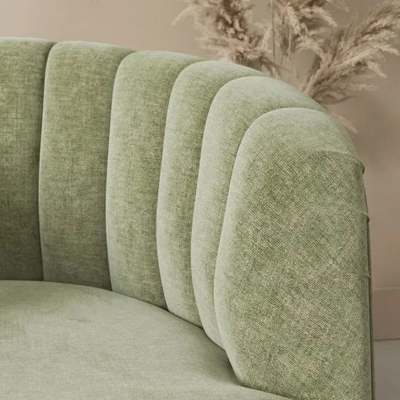Elena Luxe Chenille Scalloped Swivel Chair 3