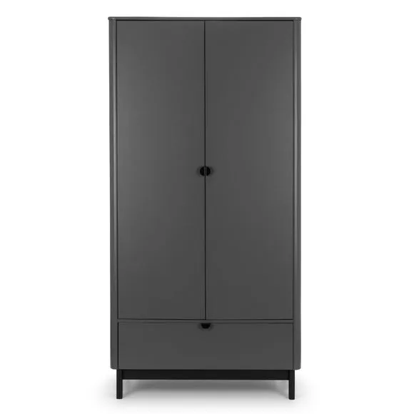 Chloe Double 1 Drawer Wardrobe, Grey 5