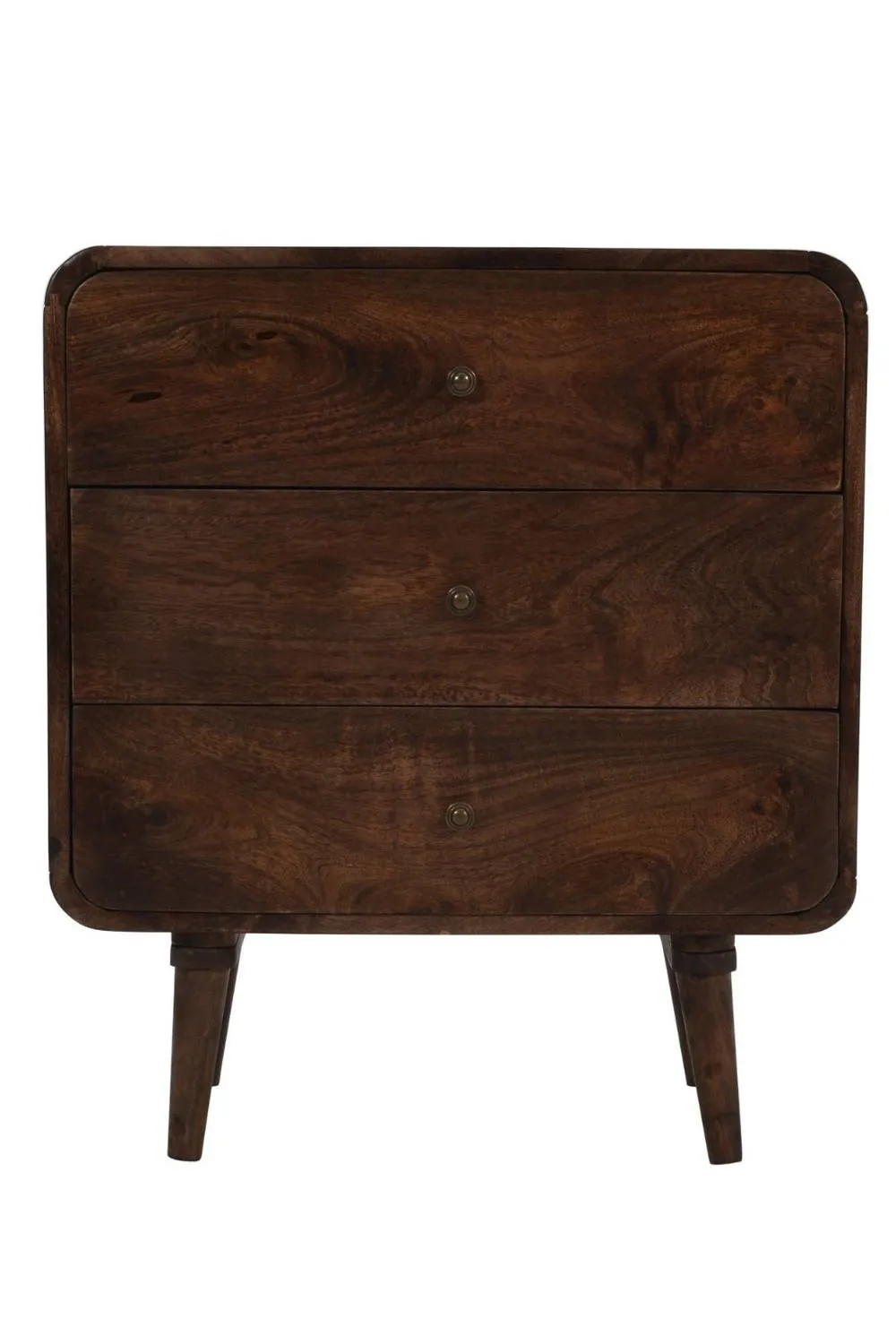 IH Design Rowledge Dark Mango Wood 3 Drawer Chest in Dark Brown 3