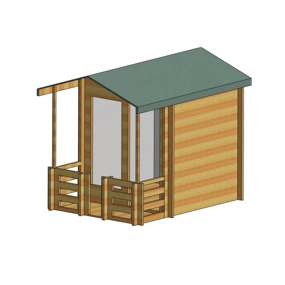Shires Maulden 19 mm Log Cabin 7 x 7 Feet + Verandah in Brown 5