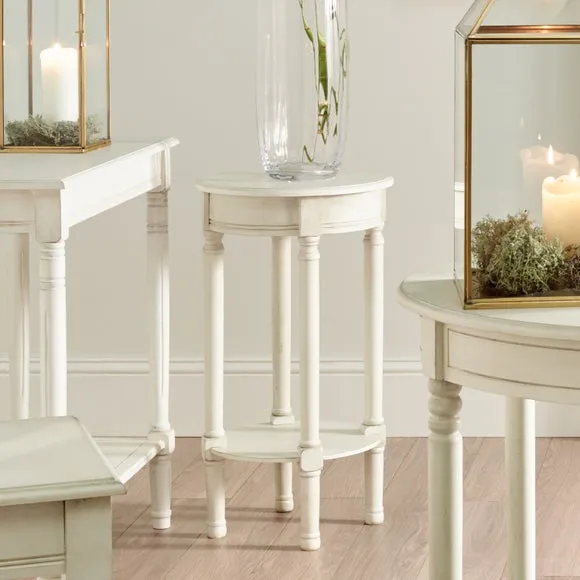 Pacific Heritage Round Side Table, Painted Pine 2