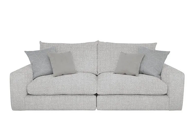 Pandora 4 Seater Split Frame Foam Fill Sofa - Plain Silver