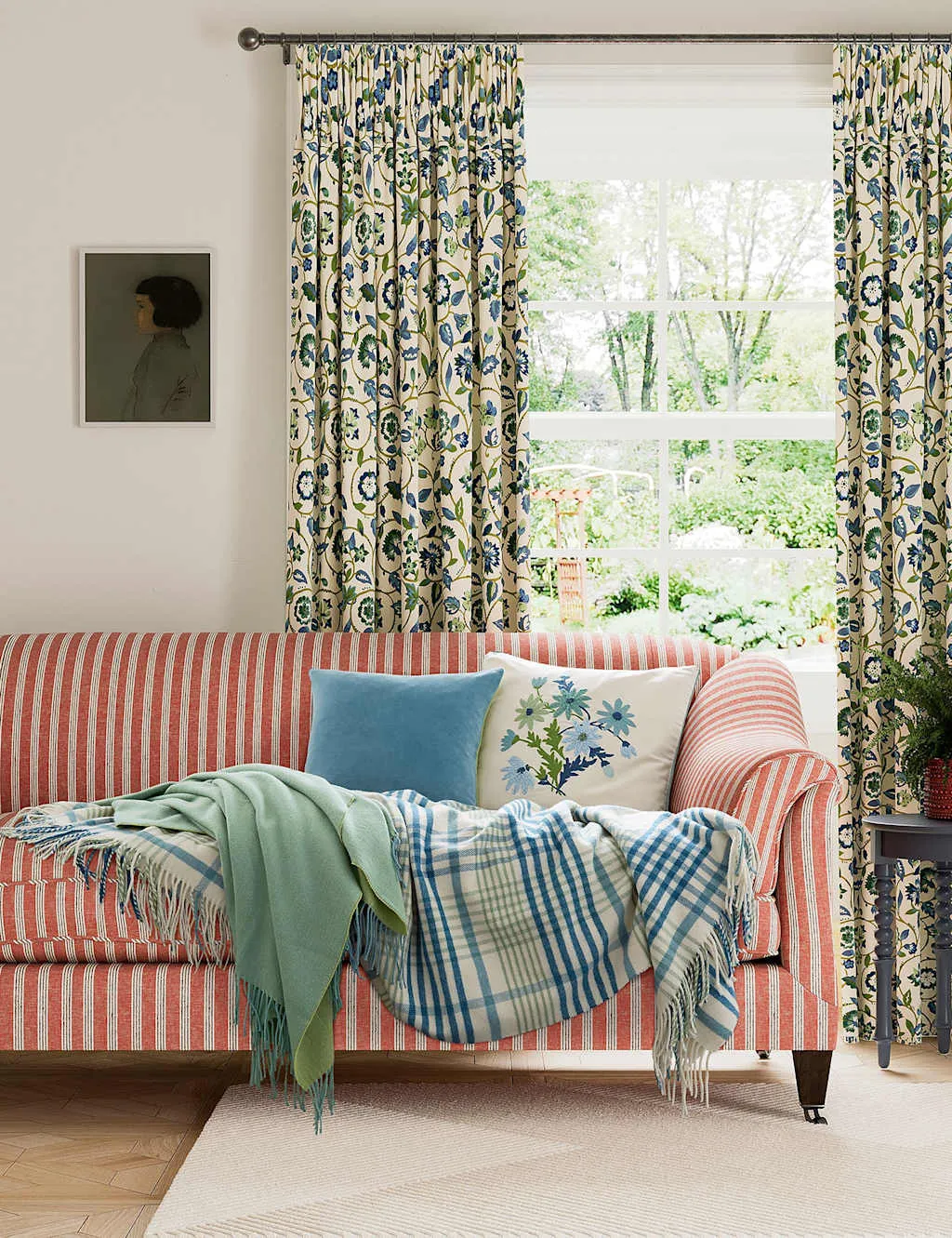 LAND & SHORE Wool Blend Fringed Throw Green