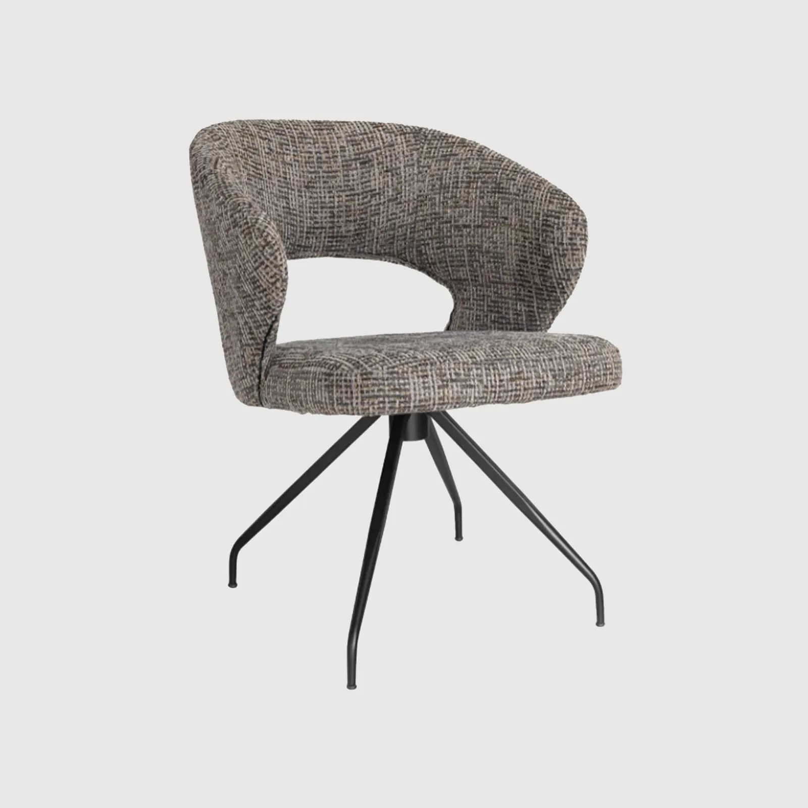 Pure Furniture Cagney Swivel Armchair With Matt Black Frame | Barker & Stonehouse 2