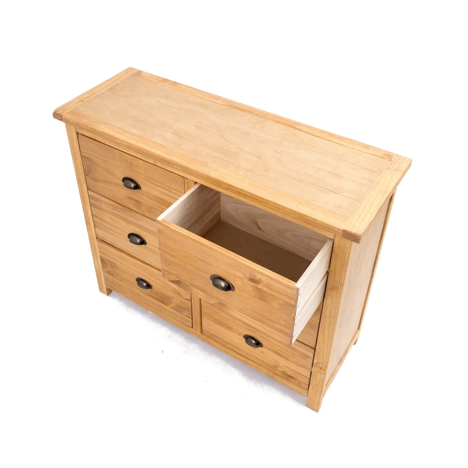 Cabinet Bits Lugo 6 Drawer Chest of Drawers Brass Cup Handle in Light Brown 4