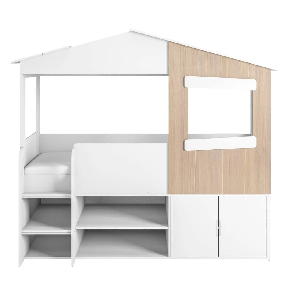 Flair Dreamland House Bed with Storage White & Oak 6