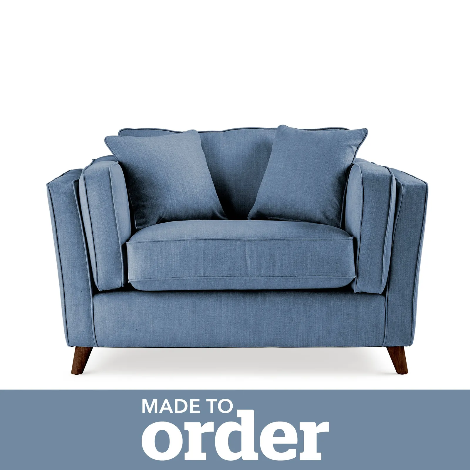 Arabella Snuggle Chair Brushed Plain Fabric Blue