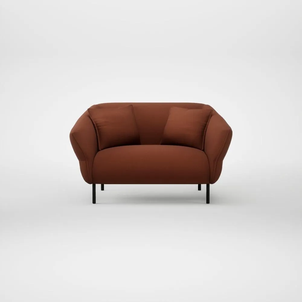 Heal's Alto Loveseat Smart Cotton Linen Rust Black Feet 1
