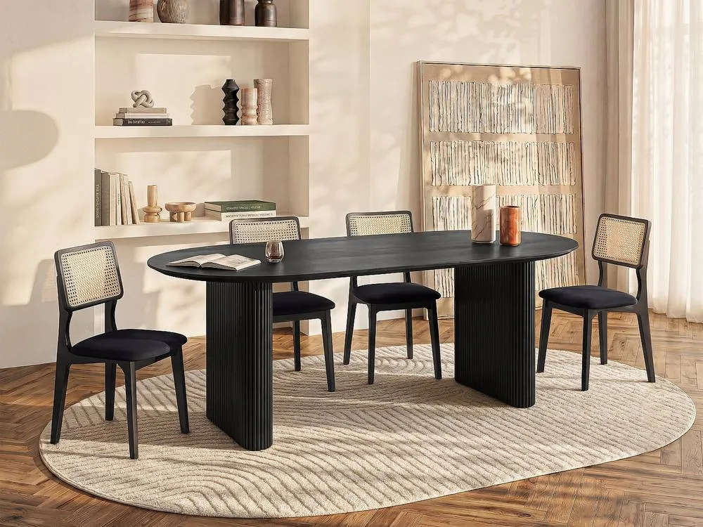 Vente-unique Mango Wood Dining Table With 6 - Seater Settings - Black - BALIMELA 3