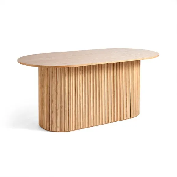 Amari 6 Seater Oval Dining Table, Ash Brown 4