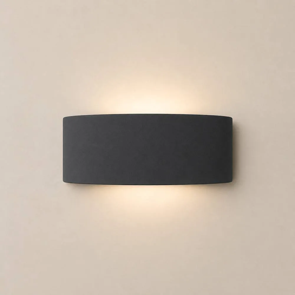 ValueLights Vincent Curved Ceramic Up/Down Flush Wall Sconce Light in Navy 3