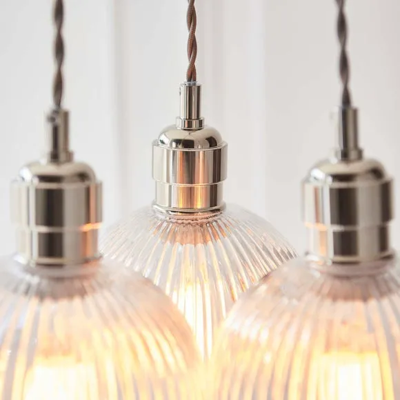 Vogue Sturt 3 Light Ribbed Adjustable Cluster Ceiling Light 3