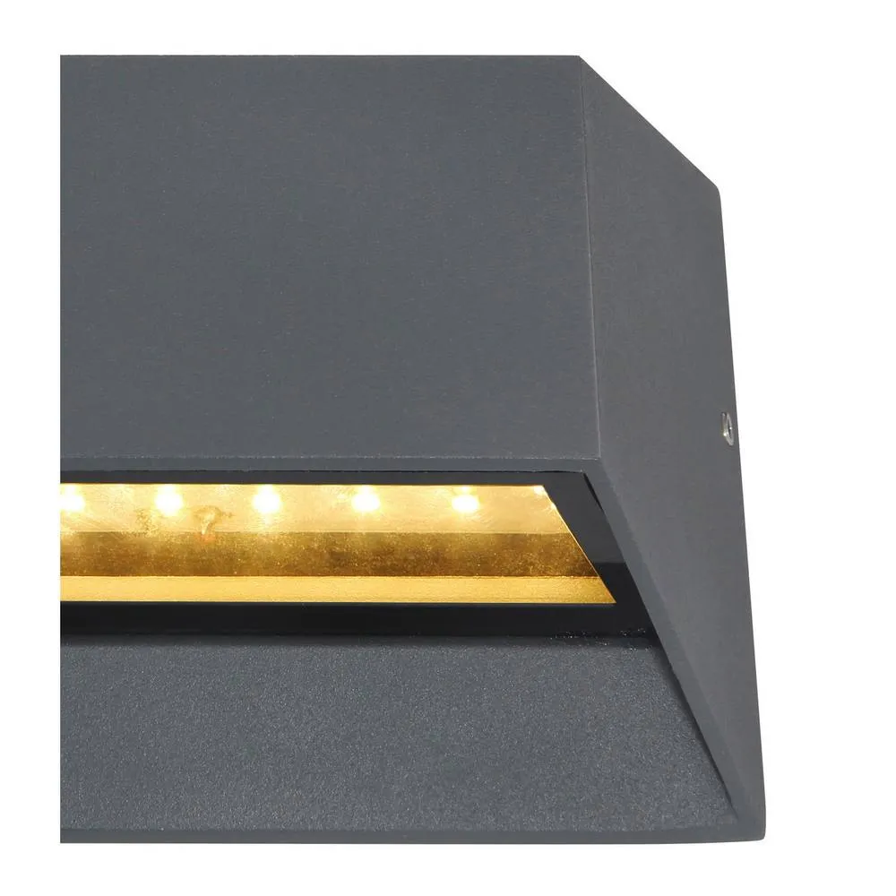 Netlighting Honna Outdoor Up Down Wall Lamp Anthracite IP54 Glass Shade LED 3000K in Grey 3