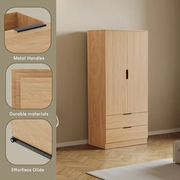 Hayes 2 Drawer Double Wardrobe 3