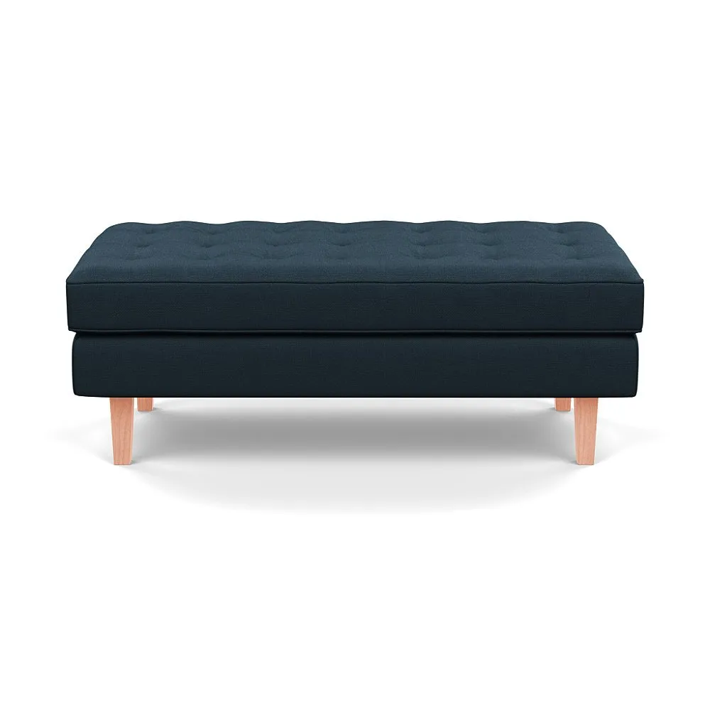 Heal's Hepburn Ottoman Siena Cotton Deep Sea Natural