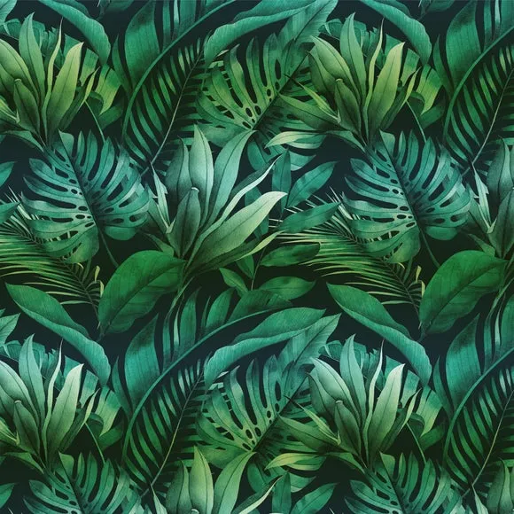 Tropical Leaves Green Wall Mural 6