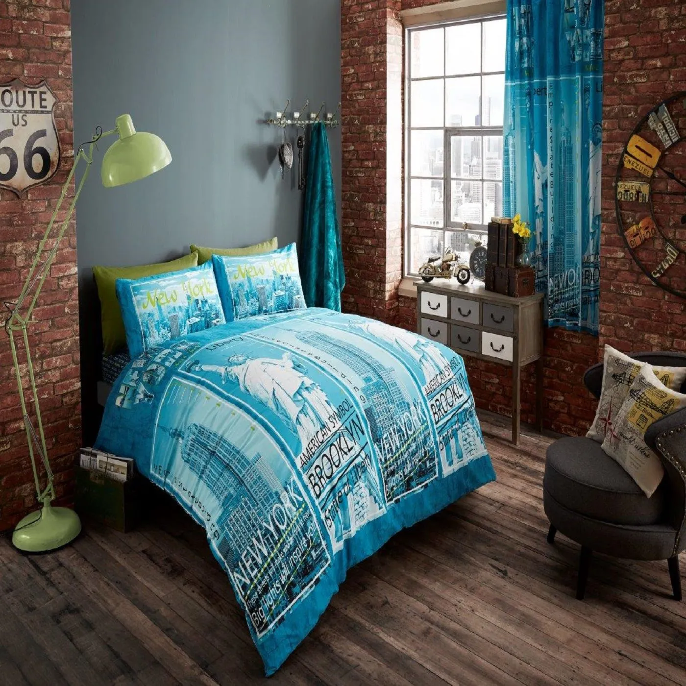 Smart Living Printed Polycotton Inspire Duvet Cover With Pillowcases in Teal 1