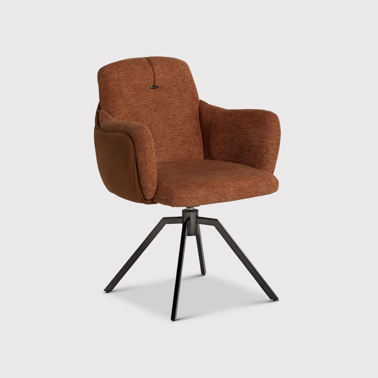 Boden Swivel Dining Chair With Arms, Orange Fabric | Barker & Stonehouse 2