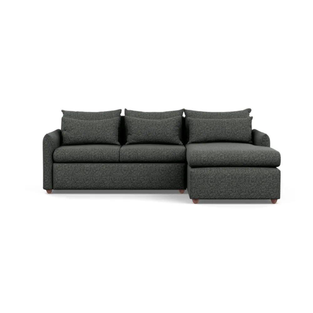 Heal's Pillow Medium Right Hand Corner Chaise Brecon Charcoal Chestnut Stain