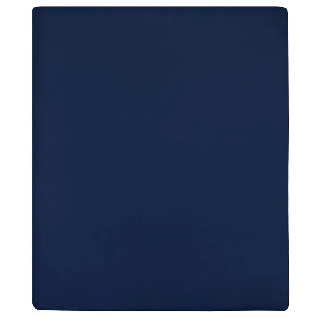 Berkfield Home Jersey Fitted Sheets 2 pcs Navy Blue 160x200 cm Cotton