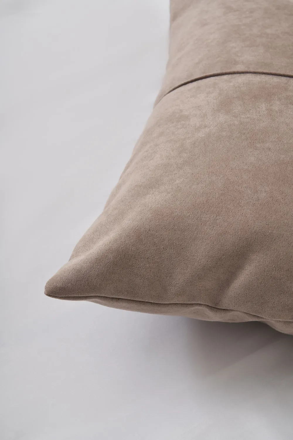 BHS Faux Suede Cross Cushion in Brown 2