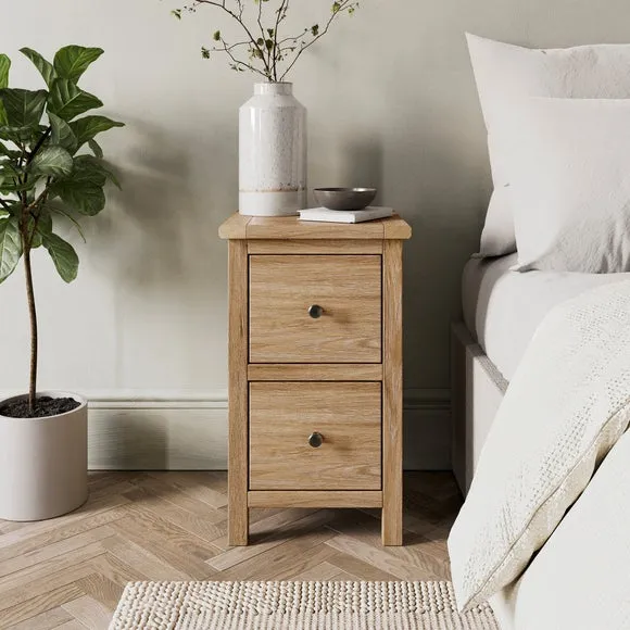 Olney Slim 2 Drawer Bedside Table