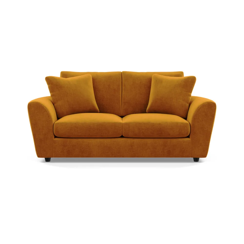 Heal's Snooze 3 Seater Sofa Smart Luxe Velvet Cognac Black Feet 1