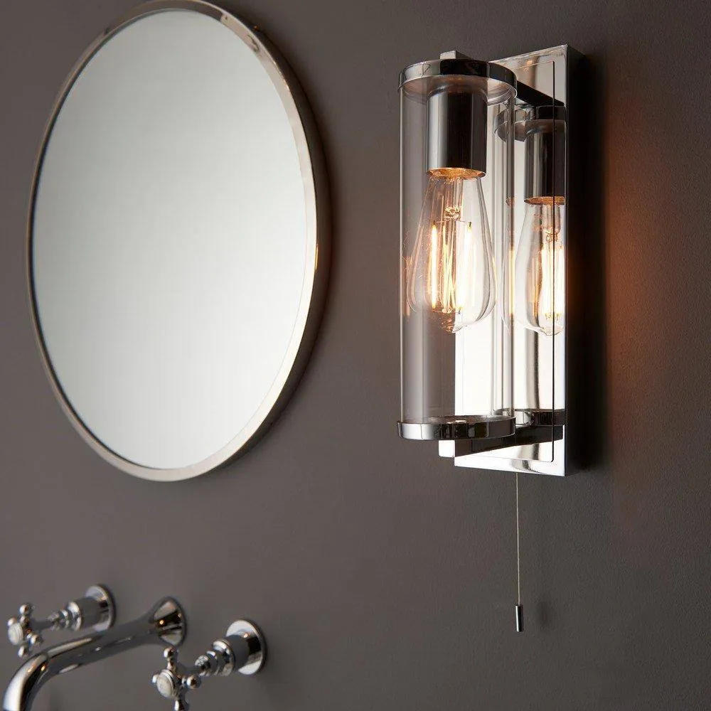 Netlighting 'COMO' Non Dimmable Stylish Contemporary Bathroom Glass Wall Lamp in Silver 3