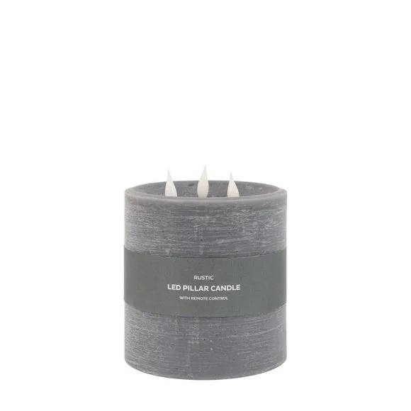 Crossland Grove LED 3 Wick Candle Grey 150X150X150mm, Grey 4