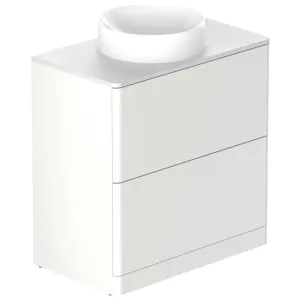 Nexa By VADO Veva Dusk White Freestanding Vanity Unit with Gloss White Countertop & Basin - 800mm