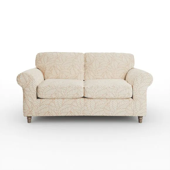 Flori Woven Leaf Fabric 2 Seater Sofa 6