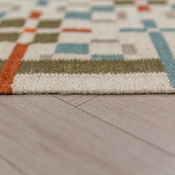 Awen Check Wool Blend Rug 4
