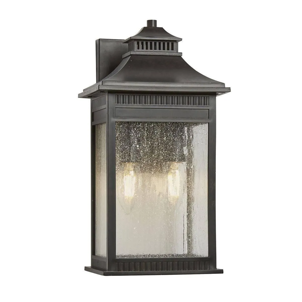 Netlighting Livingston 2 Light Medium Coastal Wall Lantern Imperial Bronze Finish E14