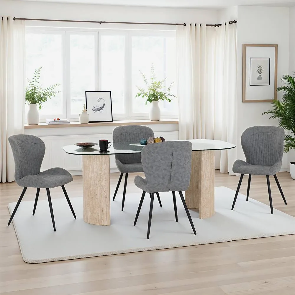 Seconique Modena Dining Set with Quebec Chairs in Grey 1