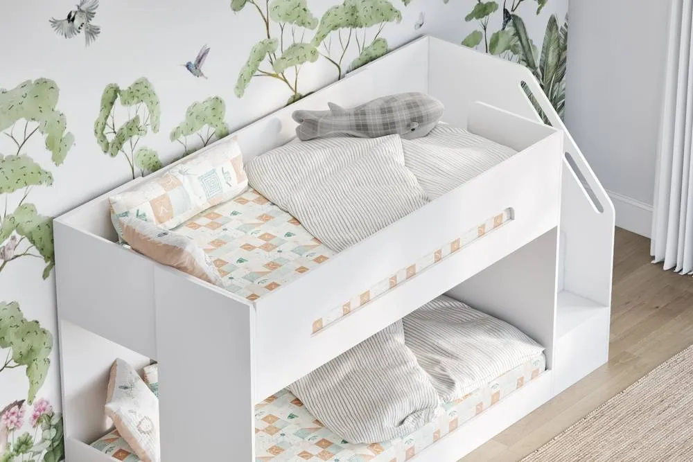 Flair Deimo Staircase Low Bunk Bed White 2