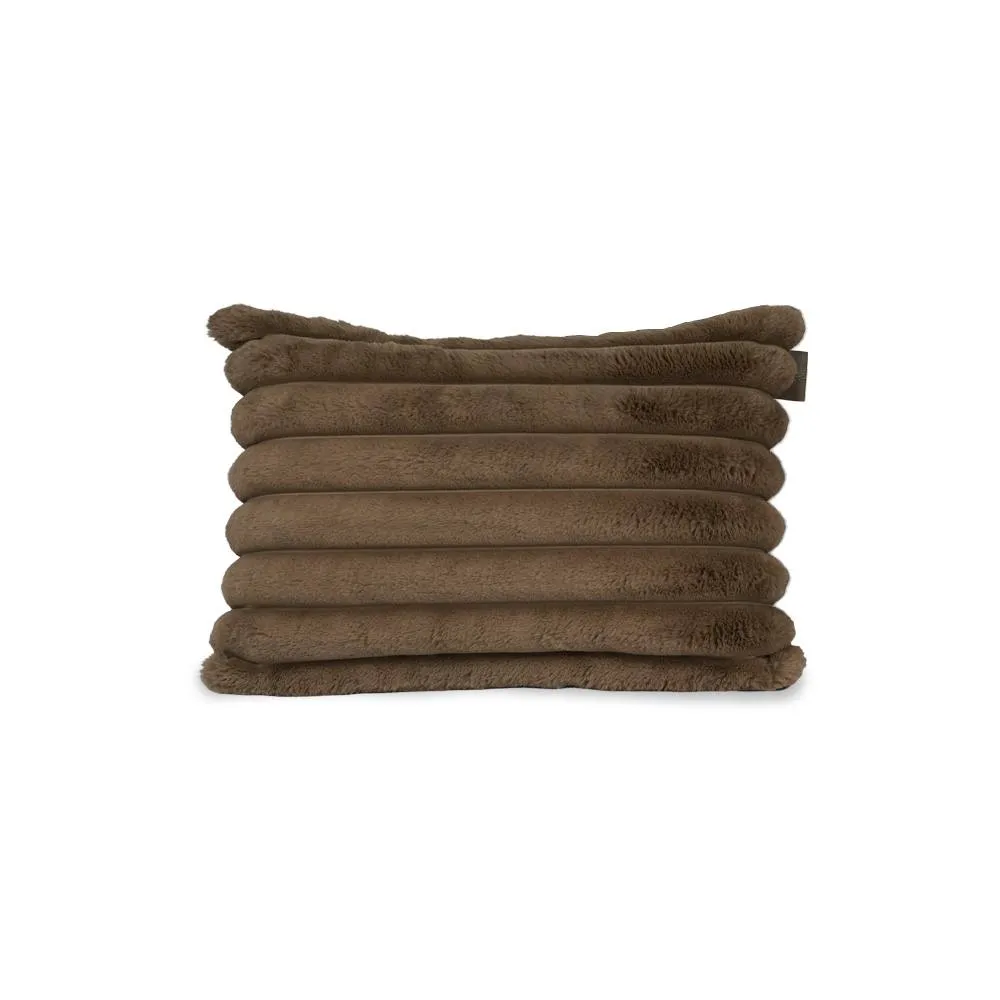 rucomfy Beanbags rucomfy Ribbed Faux Fur 40x60cm Cushion - Luxury Home Decor Pillow in Chocolate