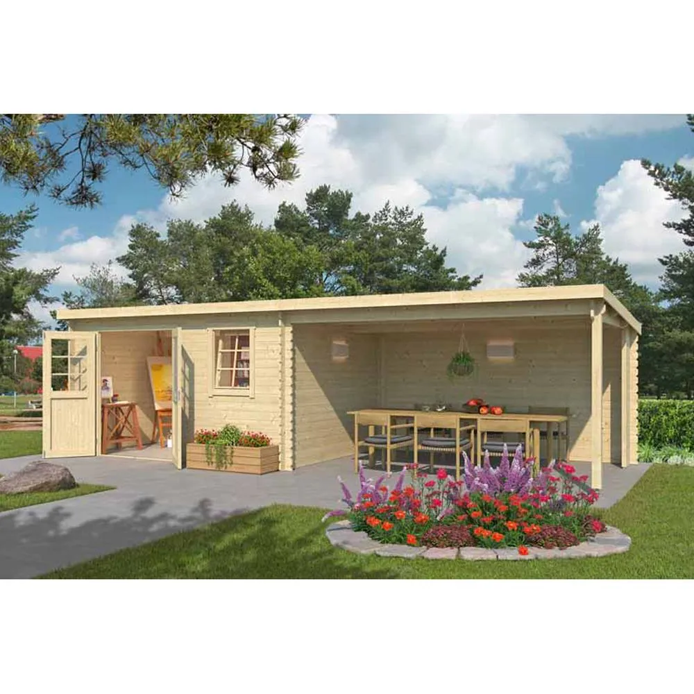 Lasita Maja Ltd Reno-Log Cabin, Garden Room, Home Office - L780xW313.9xH210.9 cm in Natural