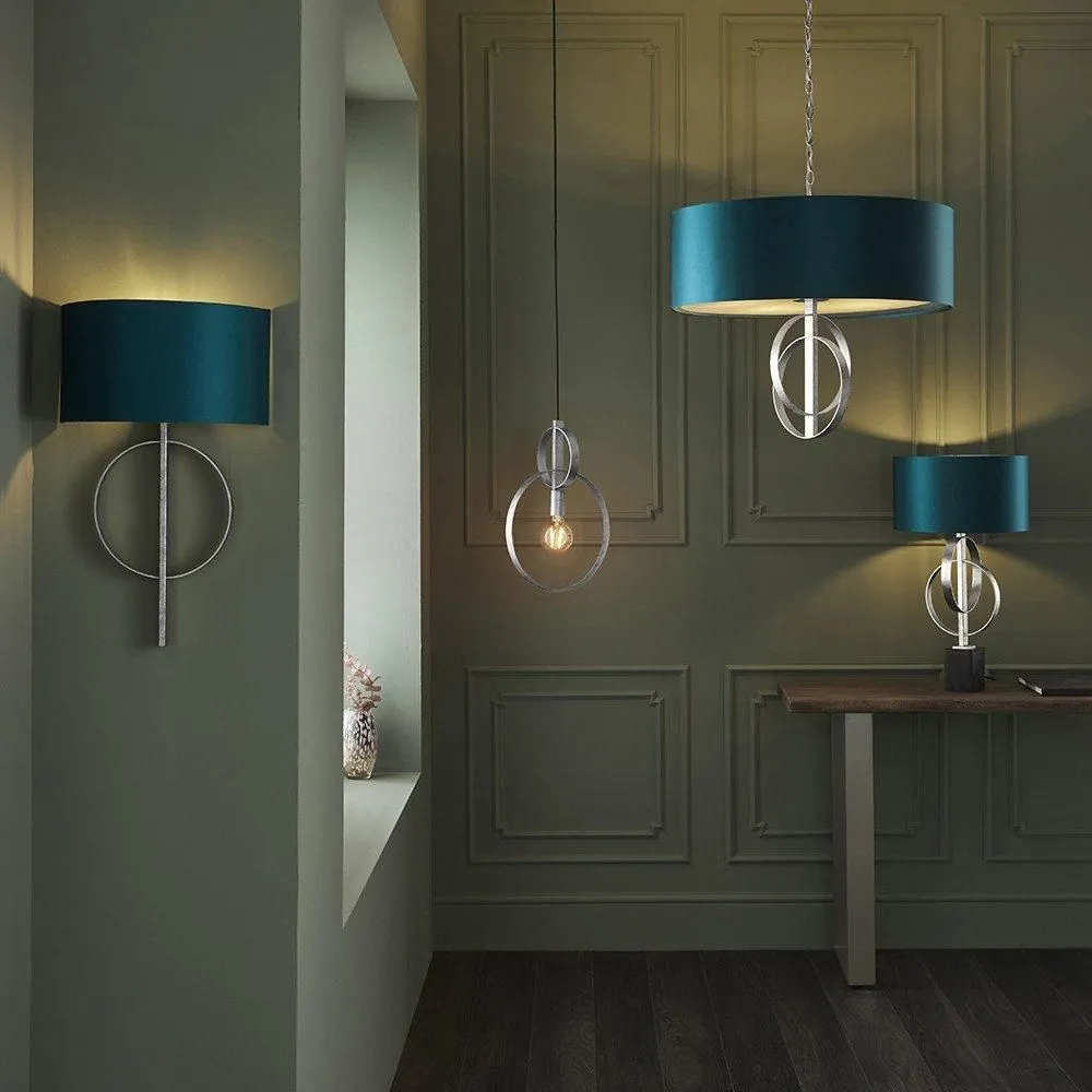 Netlighting 'TRENTO' Dimmable Stylish Contemporary Indoor Décor Fabric Wall Lamp in Silver 3