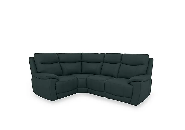 Sloane Leather Small Left Hand Facing Corner Sofa - Peacock