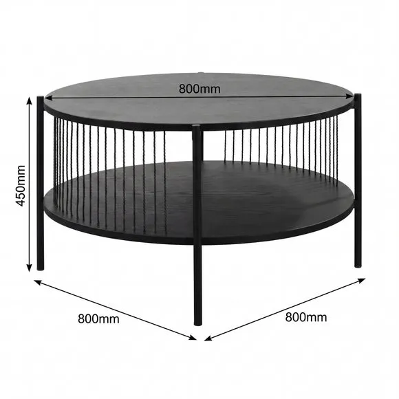 Harper Coffee Table with Shelf 5