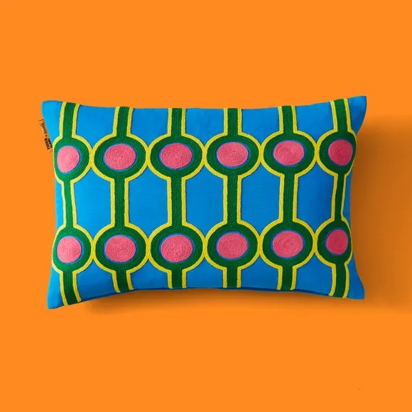Yinka Ilori Symmetrical Stems Cotton Rectangle Cushion 2