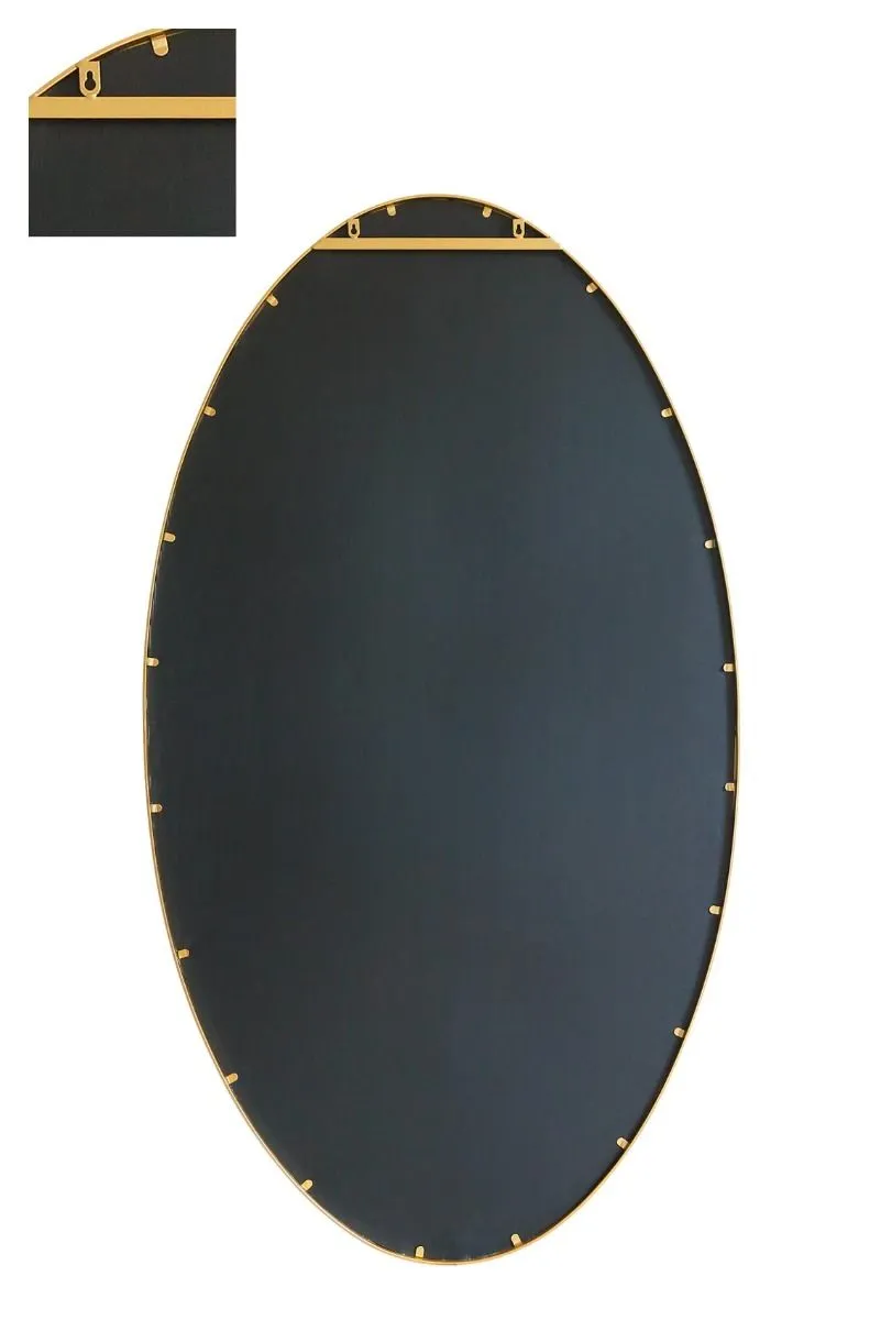 MirrorOutlet Gold Metal Framed Oval Wall Mirror 79" X 44" (200 x 112CM) 4