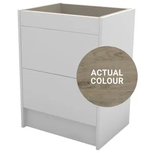 Duarti By Calypso Cascade 600mm Full Depth 2 Drawer Floor Standing Vanity Unit - Grey Bark