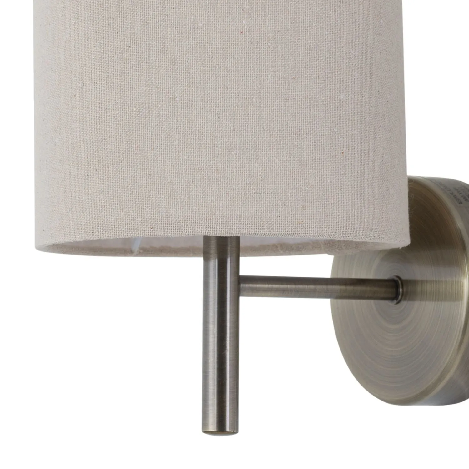 First Choice Lighting Brea - Antique Brass Wall Light with Natural Linen Shade in Gold 2