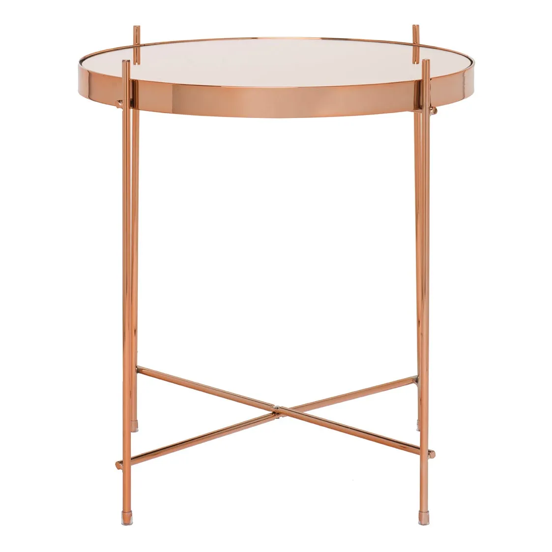 Oakland Circular Copper Lamp Table - Copper Brown