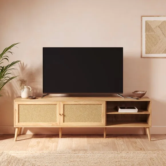 Jordyn Extra Wide TV Unit for TVs up to 80", Mango Wood Effect 2