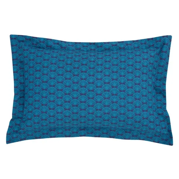 Lucille Navy 100% Cotton Oxford Pillowcase 4