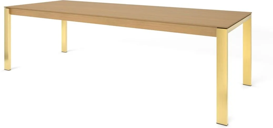 Custom MADE Corinna 12 Seat Dining Table, Oak and Brass