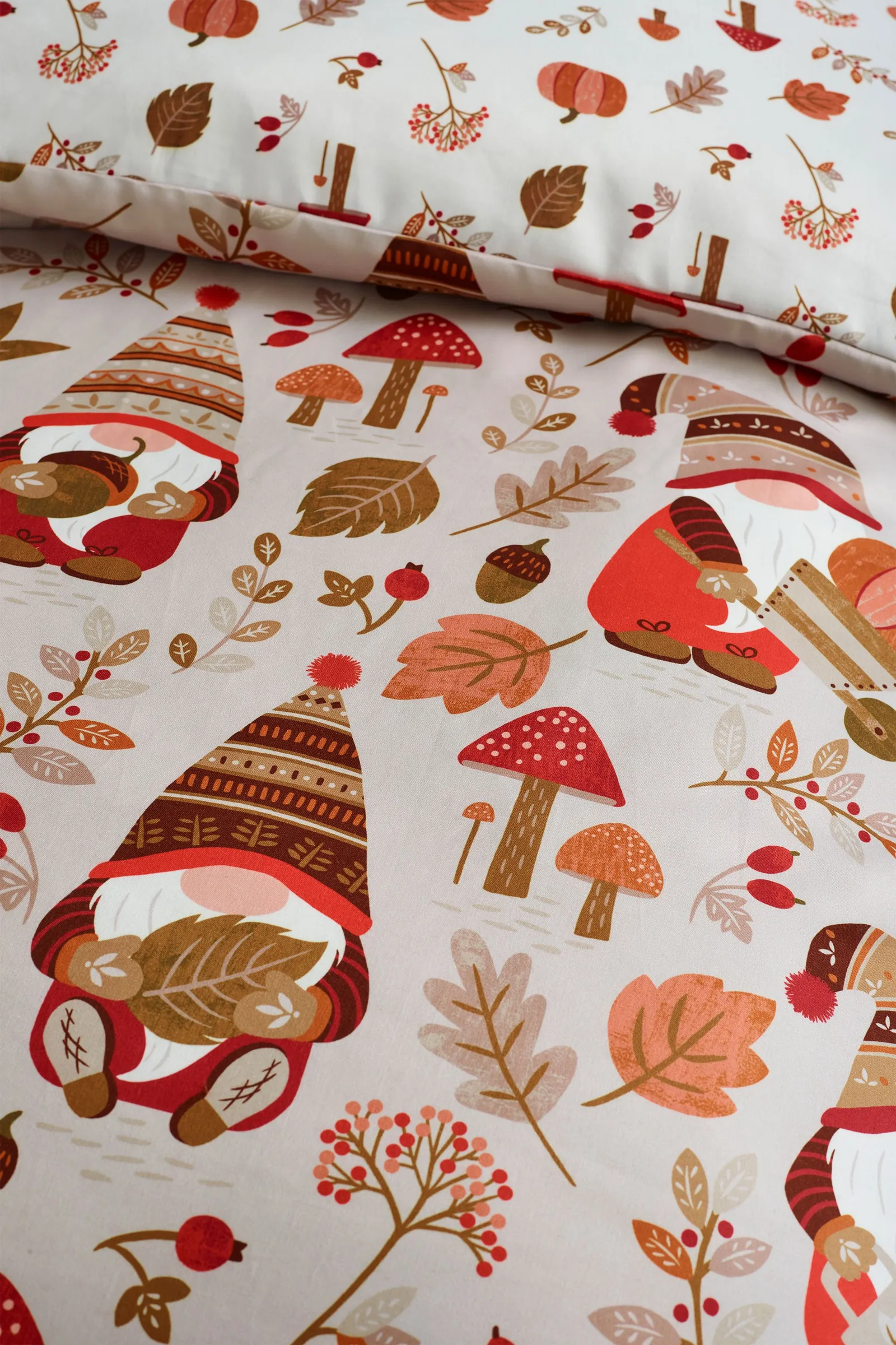 Catherine Lansfield 'Woodland Gonks' So Soft Reversible Duvet Cover Set in Natural 4