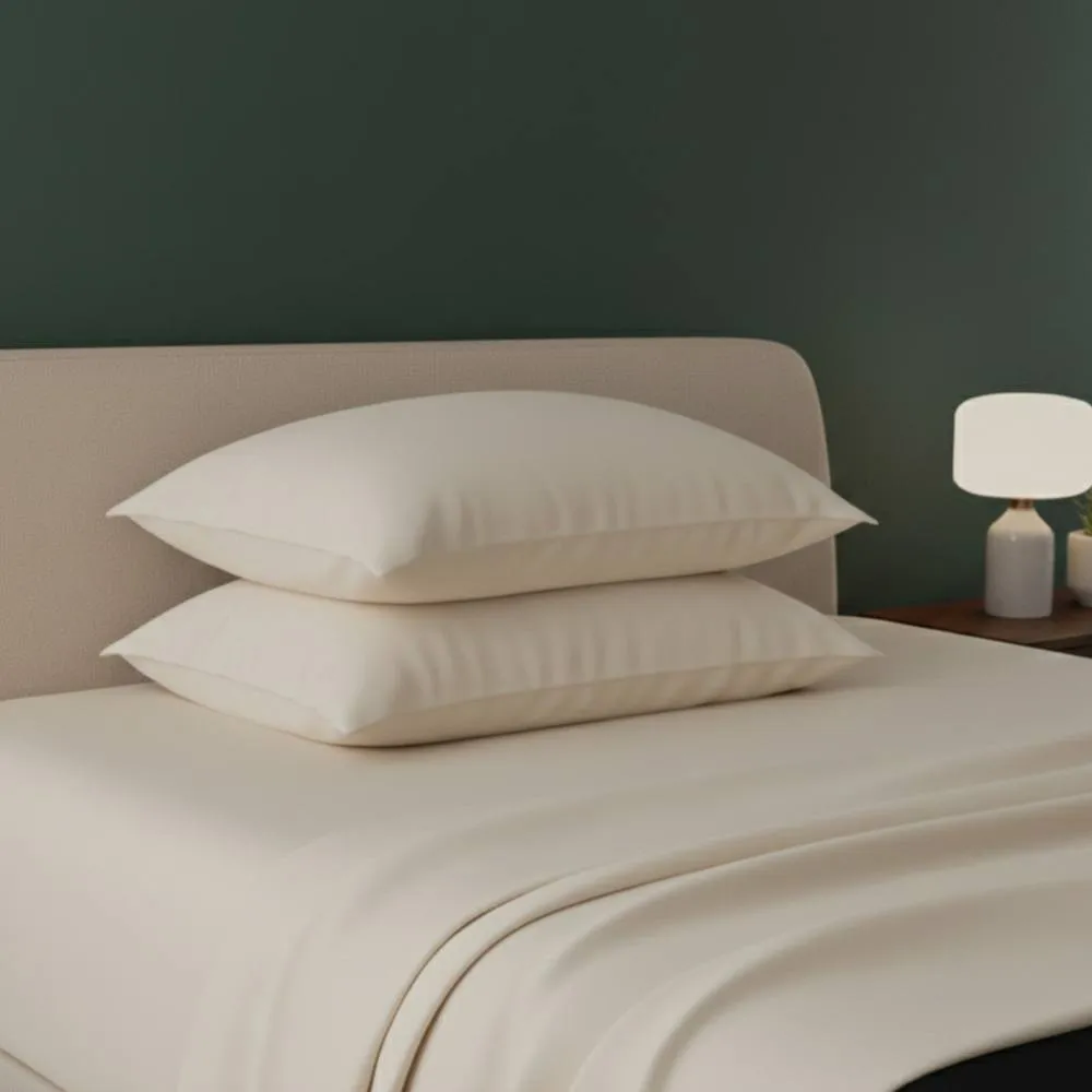 Snug City Flannelette Pillowcases Soft Brushed Pillow Covers Warmth & Comfort in Cream